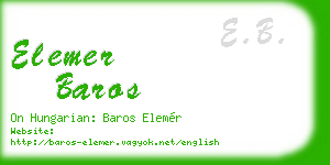 elemer baros business card
