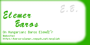 elemer baros business card